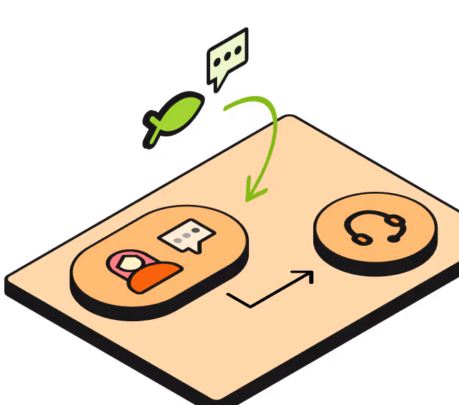 Illustration of an in-product AI prompt offering proactive help.